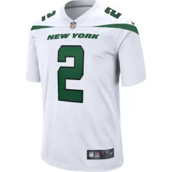 Replica^New York Jets Men's Nike Zach Wilson White White Game Jersey