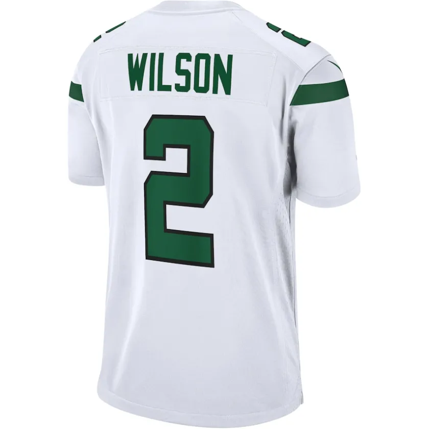 Replica^New York Jets Men's Nike Zach Wilson White White Game Jersey