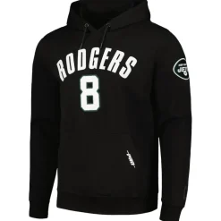 Sweatshirts & Fleece|Men^New York Jets Men's Pro Standard Aaron Rodgers Black Player Name & Number Pullover Hoodie
