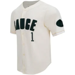 Sweaters & Dress Shirts^New York Jets Men's Pro Standard Ahmad Sauce Gardner Cream Name & Number Triple Tonal Button-Up Baseball Jersey