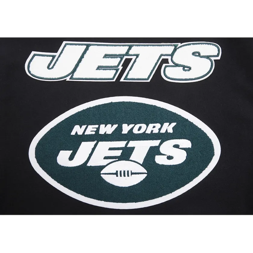 Jackets^New York Jets Men's Pro Standard Black Mash Up Full-Zip Varsity Jacket