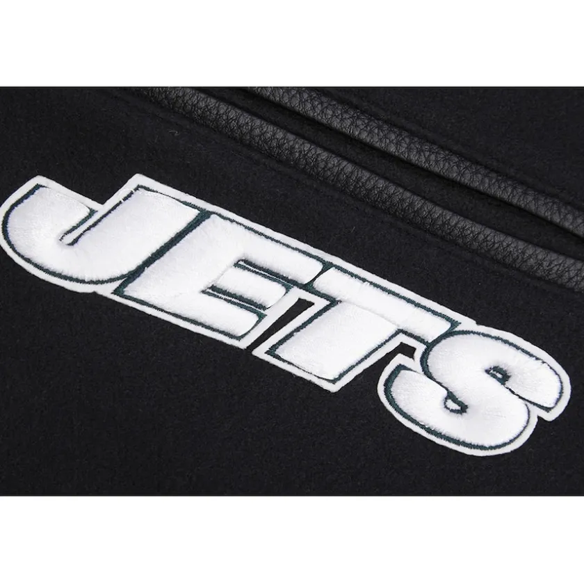 Jackets^New York Jets Men's Pro Standard Black Mash Up Full-Zip Varsity Jacket