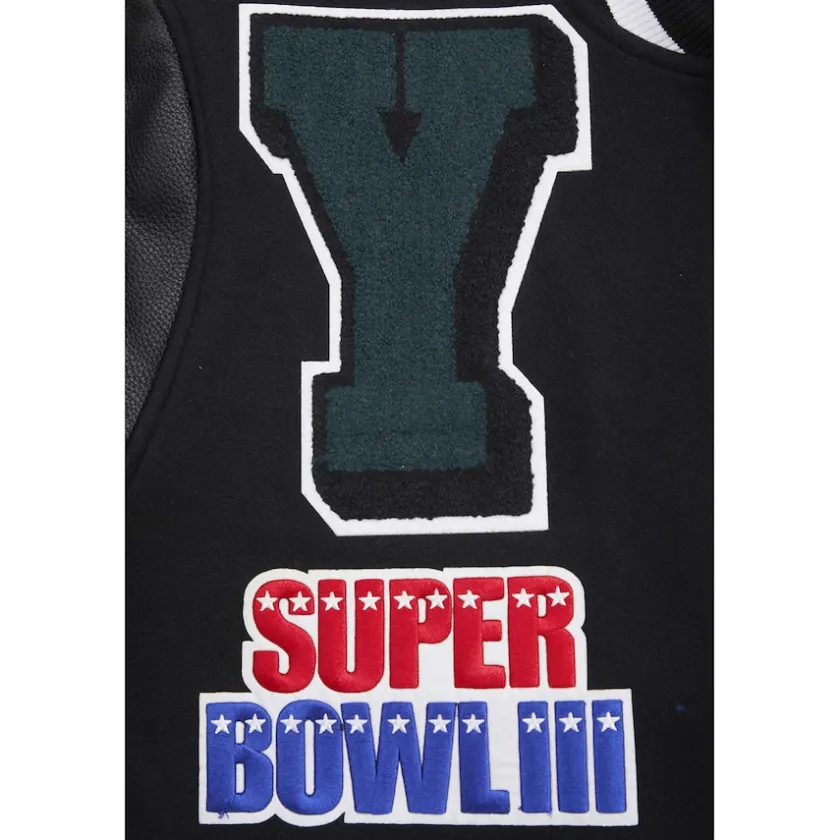 Jackets^New York Jets Men's Pro Standard Black Mash Up Full-Zip Varsity Jacket