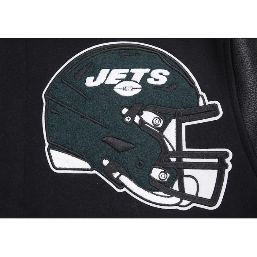 Jackets^New York Jets Men's Pro Standard Black Mash Up Full-Zip Varsity Jacket