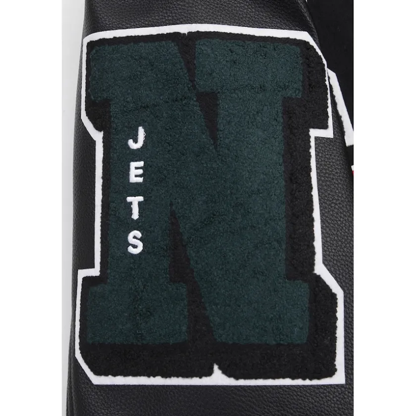 Jackets^New York Jets Men's Pro Standard Black Mash Up Full-Zip Varsity Jacket