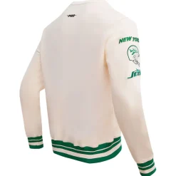 Sweatshirts & Fleece|Men^New York Jets Men's Pro Standard Cream Retro Classics Fleece Pullover Sweatshirt