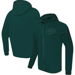 Sweatshirts & Fleece|Men^New York Jets Men's Pro Standard Green Triple Tonal Full-Zip Hoodie
