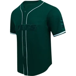 Sweaters & Dress Shirts^New York Jets Men's Pro Standard Green Triple Tonal Mesh Button-Up Shirt