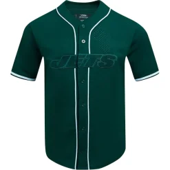Sweaters & Dress Shirts^New York Jets Men's Pro Standard Green Triple Tonal Mesh Button-Up Shirt