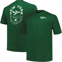Big & Tall^New York Jets Men's Profile Green Big & Tall Two-Hit Throwback T-Shirt