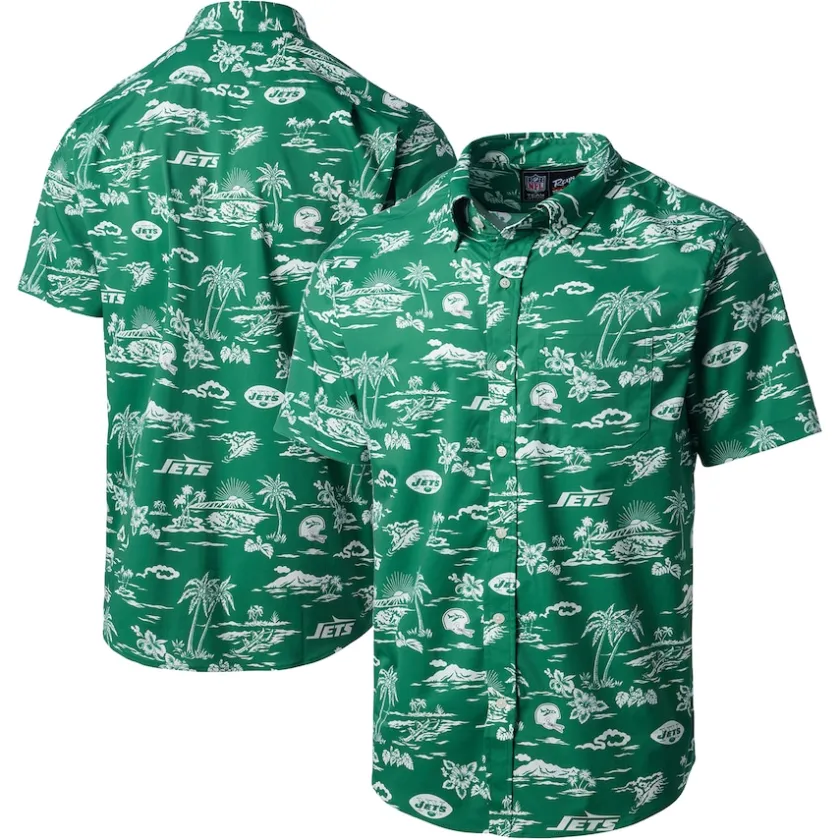Polos^New York Jets Men's Reyn Spooner Green Throwback Pua Performance Polo