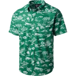 Polos^New York Jets Men's Reyn Spooner Green Throwback Pua Performance Polo