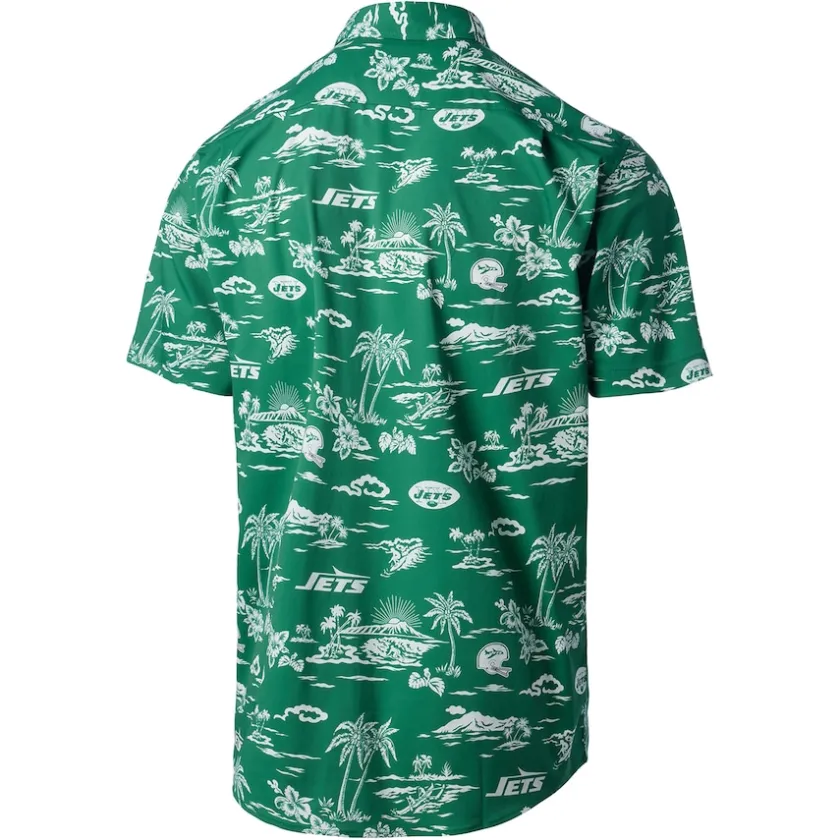Polos^New York Jets Men's Reyn Spooner Green Throwback Pua Performance Polo