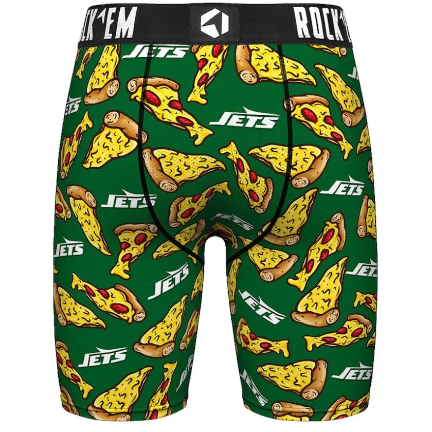 Underwear & Sleepwear^New York Jets Men's Rock Em Socks Green NY Style Pizza Boxer Briefs
