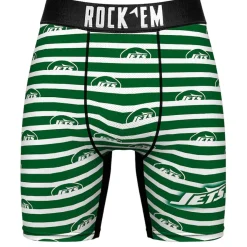 Underwear & Sleepwear|Underwear & Sleepwear^New York Jets Men's Rock Em Socks Green Two-Pack Mascot Slogan Boxer Briefs