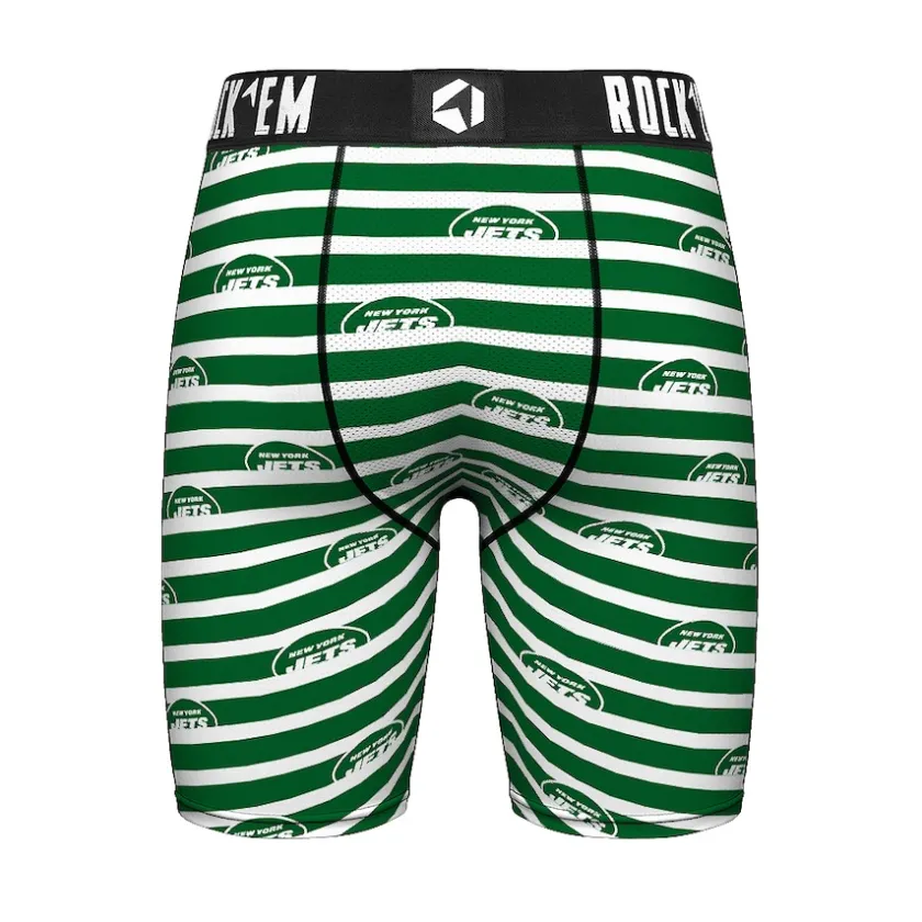 Underwear & Sleepwear|Underwear & Sleepwear^New York Jets Men's Rock Em Socks Green Two-Pack Mascot Slogan Boxer Briefs