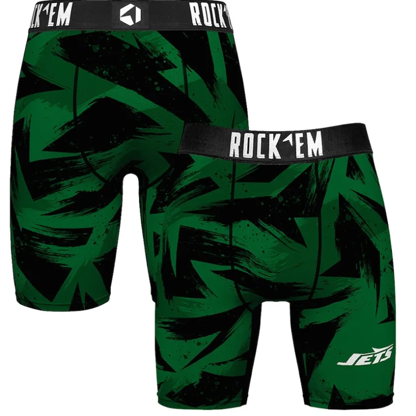 Underwear & Sleepwear^New York Jets Men's Rock Em Socks Green Game Paint Boxer Briefs