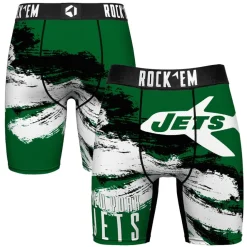 Underwear & Sleepwear|Underwear & Sleepwear^New York Jets Men's Rock Em Socks Gridiron Classic Paint Boxer Briefs