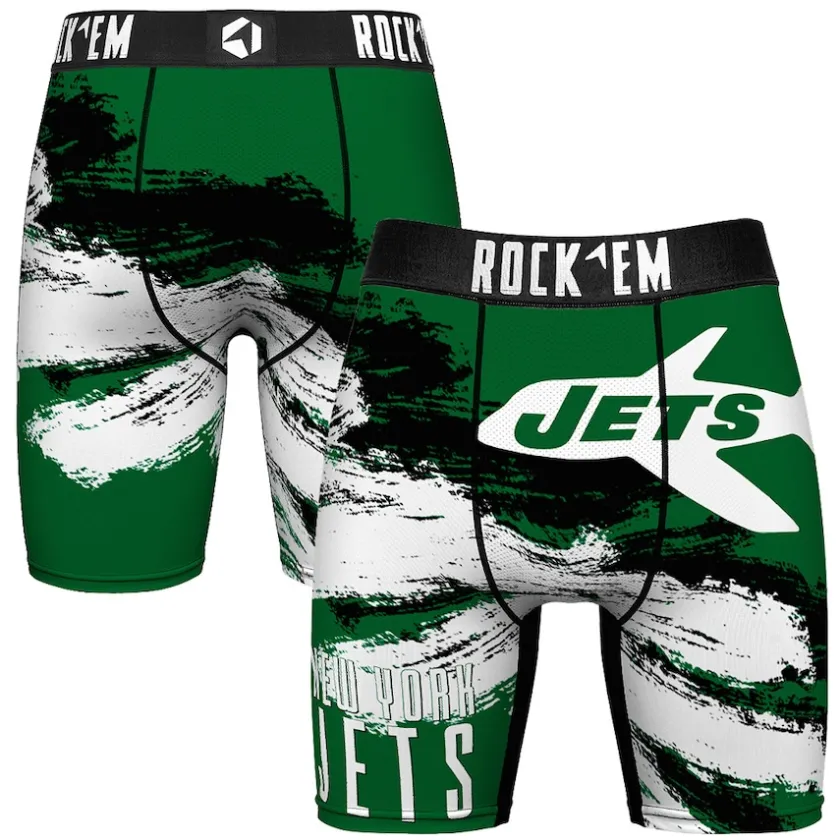 Underwear & Sleepwear|Underwear & Sleepwear^New York Jets Men's Rock Em Socks Gridiron Classic Paint Boxer Briefs