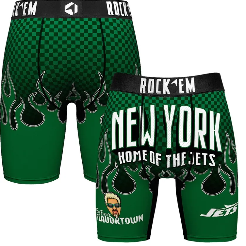 Underwear & Sleepwear^New York Jets Men's Rock Em Socks NFL X Guy Fieri’s Flavortown Boxer Briefs