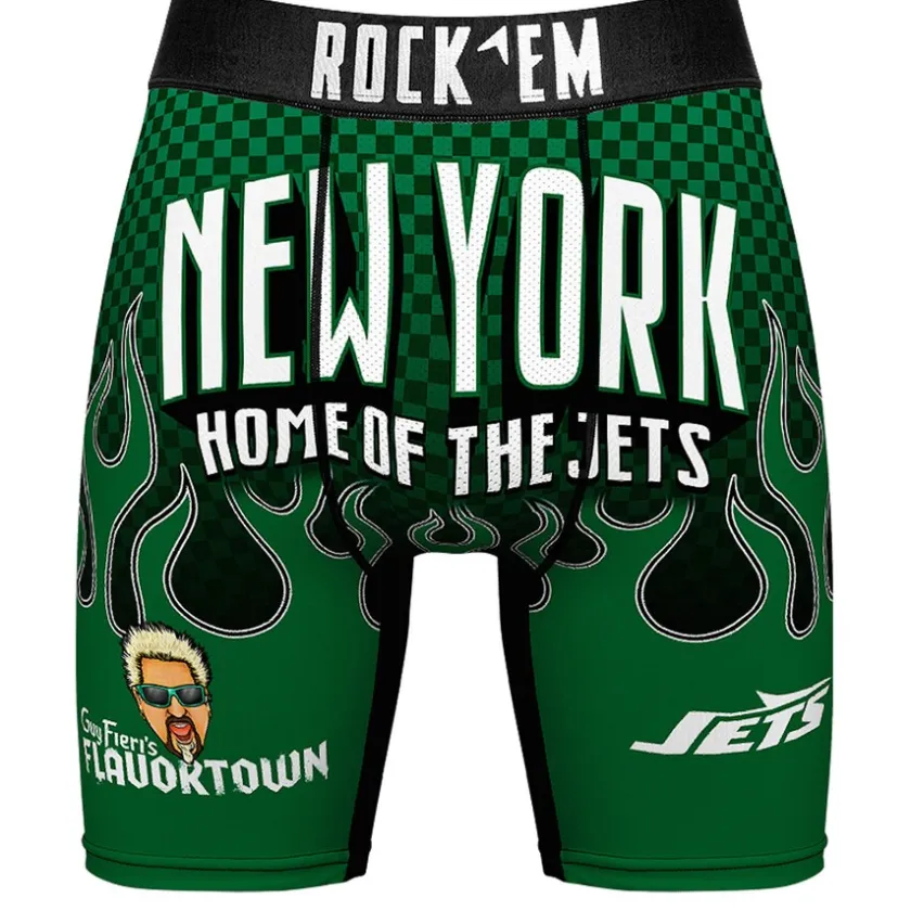 Underwear & Sleepwear^New York Jets Men's Rock Em Socks NFL X Guy Fieri’s Flavortown Boxer Briefs