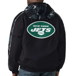 Jackets^New York Jets Men's Starter Black Thursday Night Gridiron Full-Zip Hoodie