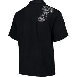 Sweaters & Dress Shirts^New York Jets Men's Tommy Bahama Black Hibiscus Camp Button-Up Shirt