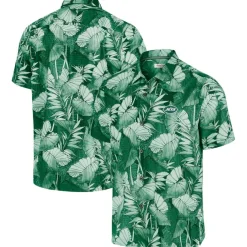 Sweaters & Dress Shirts^New York Jets Men's Tommy Bahama Green Bahama Coast Nuevo Fronds Camp Button-Up Shirt