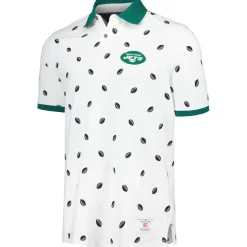 Polos^New York Jets Men's Tommy Hilfiger White Bryce Pique Polo