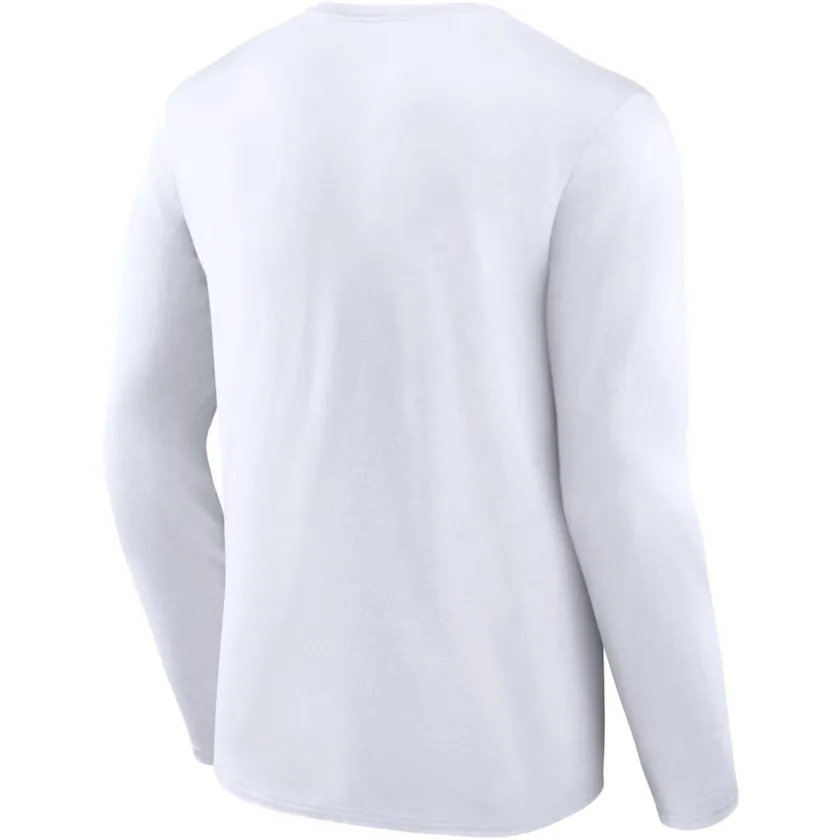 Long Sleeved^New York Jets Men's White Logo Team Lockup Long Sleeve T-Shirt