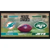 Wall Art|Photos^New York Jets Miami Dolphins Vs. Framed 10" X 20" House Divided Football Collage