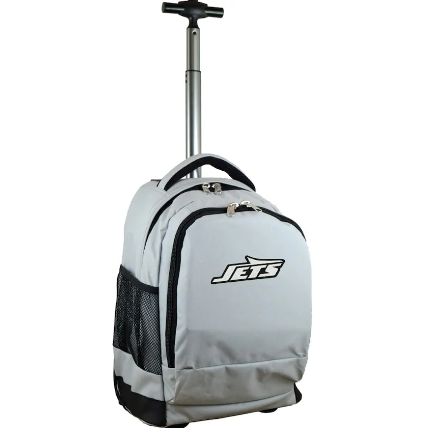 Travel|School Supplies^New York Jets MOJO Gray 19'' Premium Wheeled Backpack