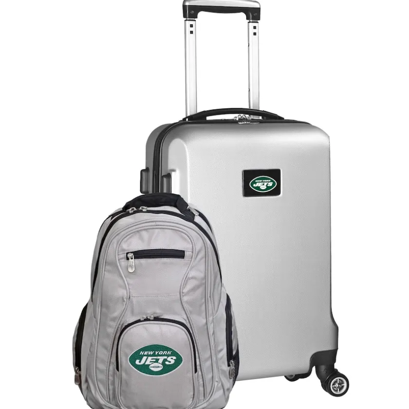 Travel|School Supplies^New York Jets MOJO Silver 2-Piece Backpack & Carry-On Set