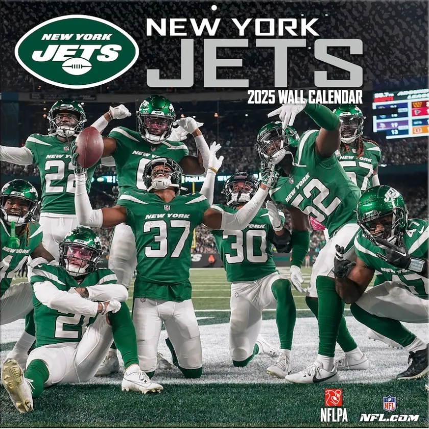 Office Accessories|Calendars^New York Jets 2024-2025 12” X 12” Team Wall Calendar