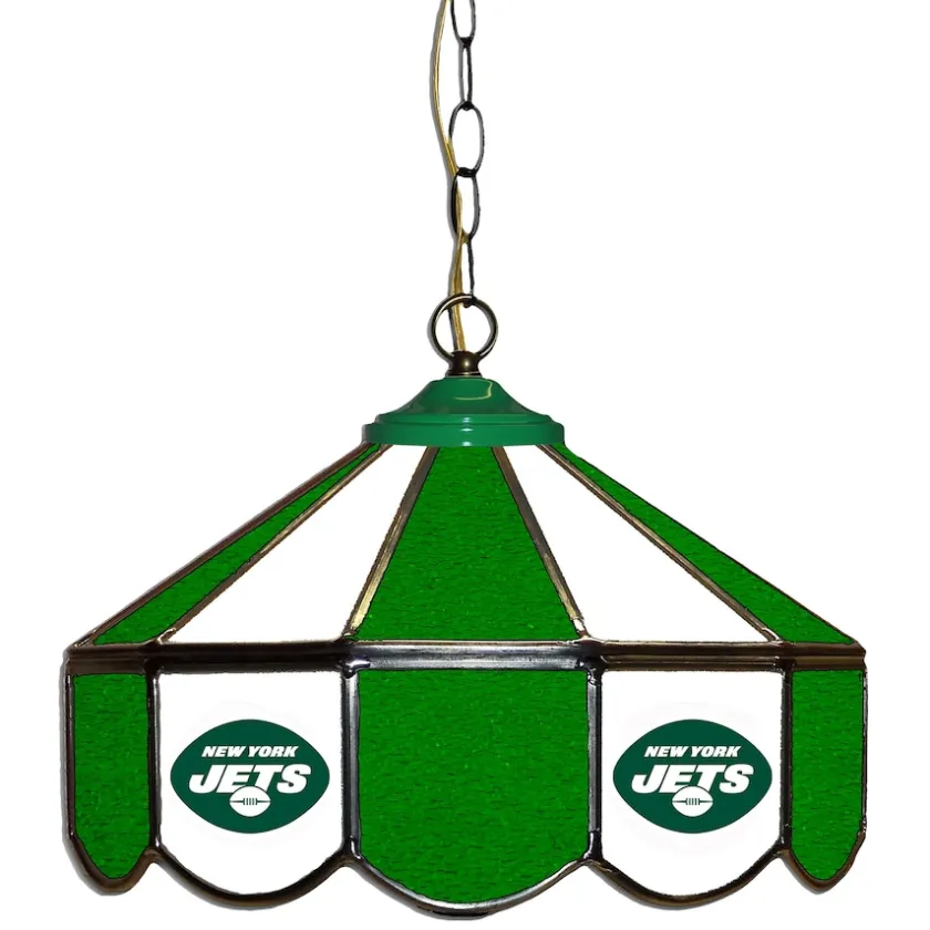 Lighting^New York Jets 14" Team Logo Glass Pub Lamp