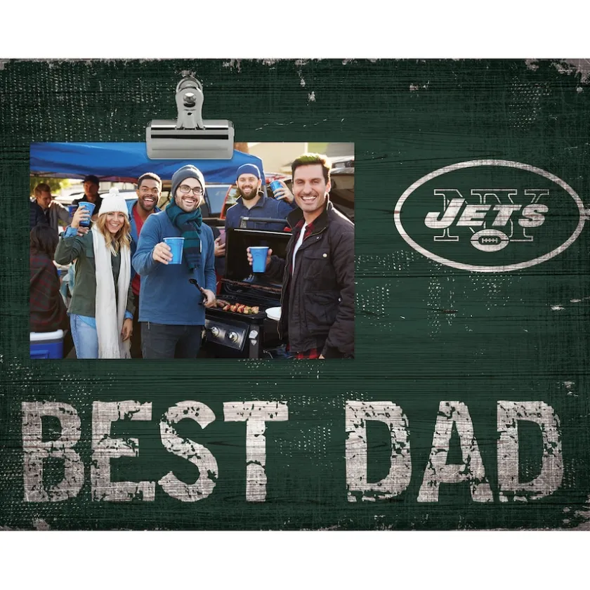 Picture Frames & Albums|Wall Art^New York Jets 8'' X 10.5'' Best Dad Clip Frame