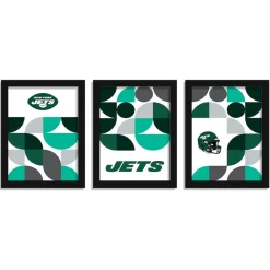 Picture Frames & Albums^New York Jets 12" X 16" Framed Minimalist Print Set