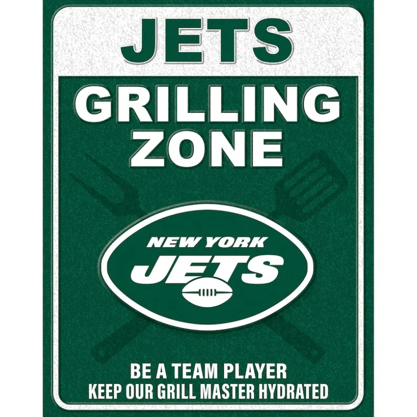 Wall Art|Wall Art^New York Jets 13" X 20" Grill Zone Metal Sign