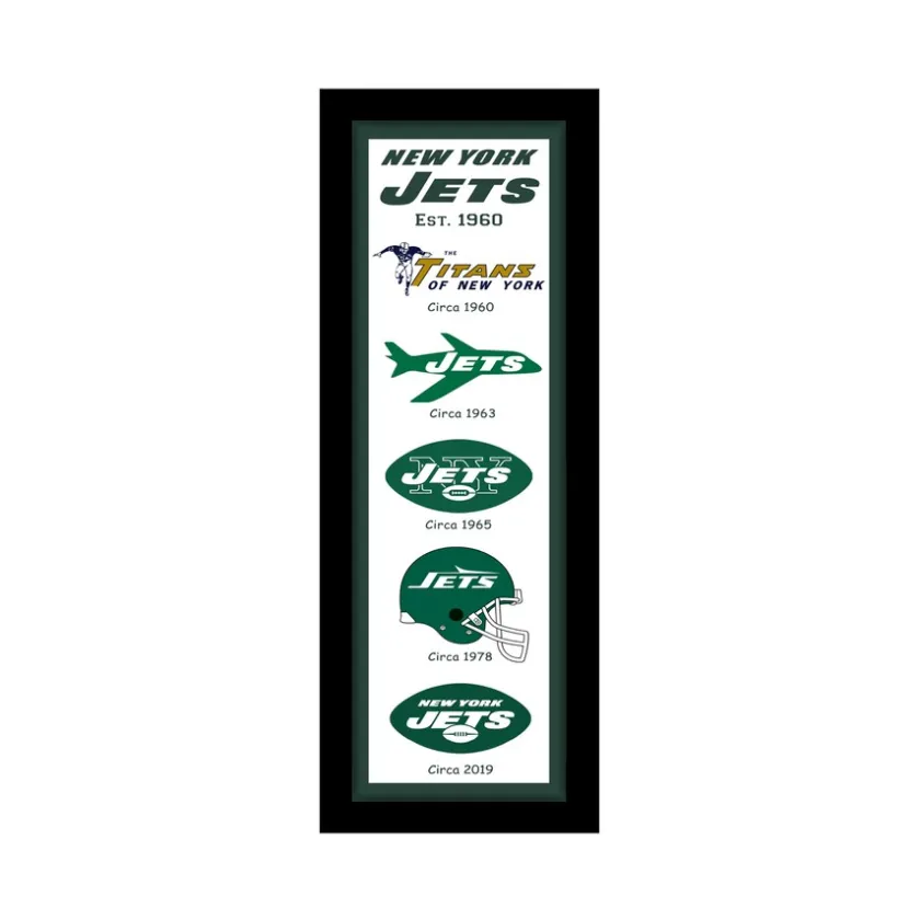 Wall Art|Wall Art^New York Jets 12" X 36" Heritage Framed Banner