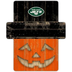 Holiday Items|Holiday Decorations^New York Jets 12" X 12" Jack-O-Lantern Display