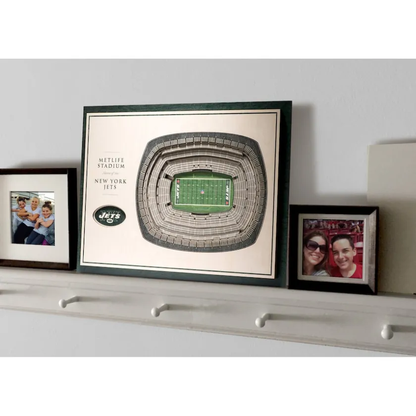 Wall Art|Photos^New York Jets 17'' X 13'' 5-Layer StadiumViews 3D Wall Art