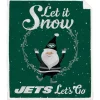 Holiday Items|Holiday Decorations^New York Jets 50'' X 60'' Let It Snow Sherpa Flannel Fleece Blanket