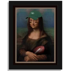 Picture Frames & Albums^New York Jets 12" X 16" Mona Lisa Fan Framed Fine Art Print