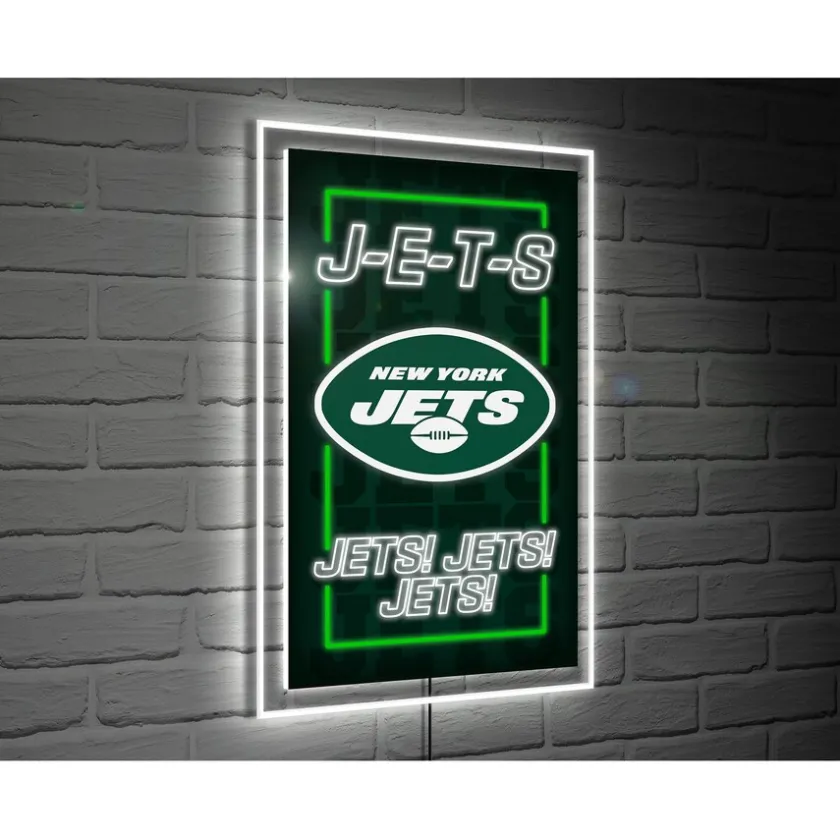 Lighting^New York Jets 14" X 22" Neolite LED Rectangle Wall Sign