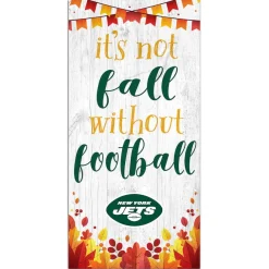 Holiday Items|Holiday Decorations^New York Jets 6'' X 12'' Not Fall Without Football Sign