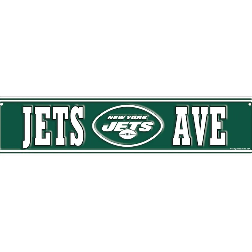 Wall Art|Wall Art^New York Jets 4" X 18" Team Boulevard Metal Sign
