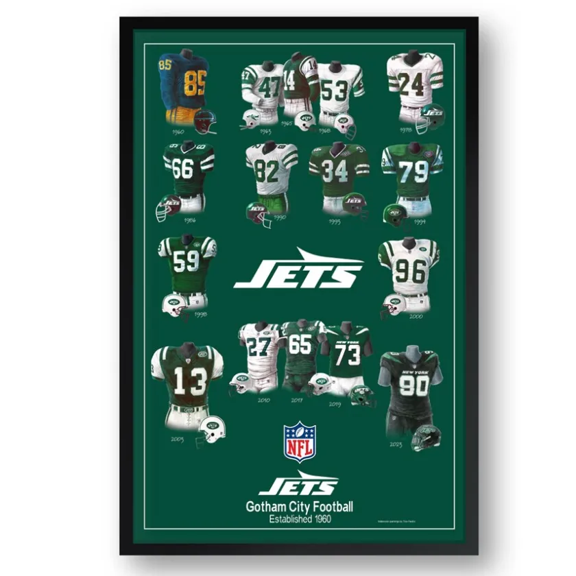 Wall Art|Wall Art^New York Jets 27" X 39" Uniform Heritage Framed Art Print