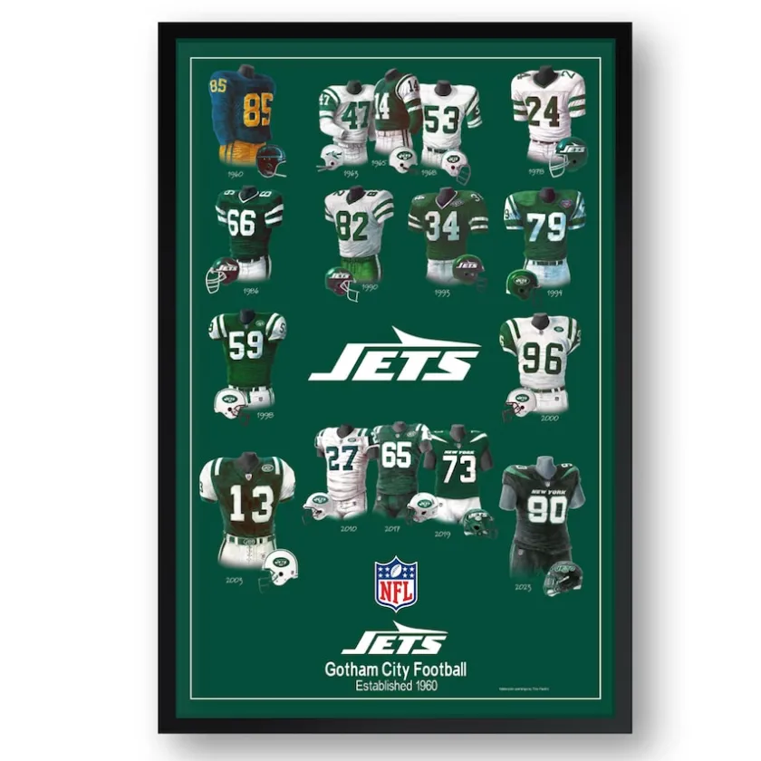 Wall Art|Wall Art^New York Jets 27" X 39" Uniform Heritage Framed Art Print