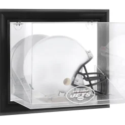 Display Cases^New York Jets Black Framed Wall-Mounted Helmet Display