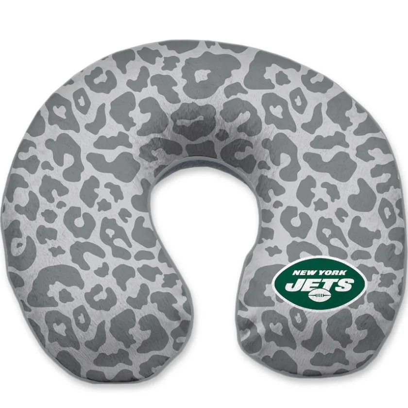 Travel^New York Jets Cheetah Print Memory Foam Travel Pillow